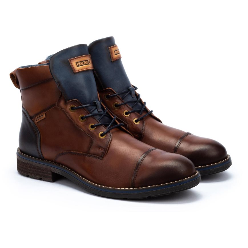 Men's Pikolinos YORK Ankle Boots Brown | NZ I3Q5709